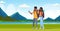 Couple tourists hikers using compass searching direction hiking concept man woman african american travelers on hike