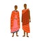 Couple in traditional maasai costume and accessories vector flat illustration. Man and woman in national ethnic clothing