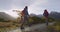 Couple Tramping At Routeburn Track In Fiordland National Park New Zealand