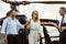 Couple travel by private helicopter