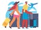 Couple traveling together, man and woman vector
