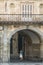 A couple under an arcades in Salamanca Spain