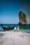 Couple on vacation in Thailand, men and woman on Island trip visit Koh Poda Islan Krabi Thailand