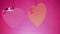 Couple Valentine Hearts on Pink Background