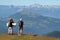 Couple of walkers admire the landscape