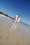 Couple walking on beach