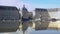 Couple walking in Bordeaux city center, beautiful French architecture, cityscape