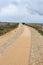 Couple walking on long path