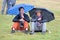 A couple watches a concert under the rain at Heineken Primavera Sound 2014 Festival