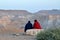 Couple watching the sunset over the Negev desert, Israel