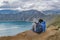 Couple Watching the View Quilotoa Lake, Ecuador