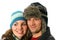 Couple wearing winter hats