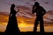Couple western silhouette