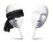 Couple of white blindfolded masks for mafia game