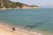 Couple at white sandy beach at Cheung Chau Island, Hongkong