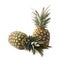 Couple of whole pineapples isolated over white background