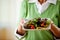 Couple: Woman Having a Green Salad