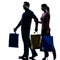 Couple woman man christmas present shopping silhouette