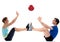 Couple woman man fitness ball exercise