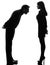 Couple woman seducing man silhouette