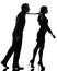 Couple woman seductress bonding concept silhouette