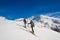 A couple of women practice ski mountaineering