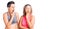 Couple of women wearing sportswear bored yawning tired covering mouth with hand