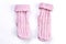 Couple of wool knitted pink socks.