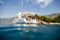 Couple yacht honeymoon sailing luxury cruise