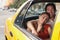 Couple In Yellow Taxi