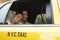 Couple In Yellow Taxi