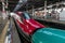 The coupled E5(Green)/E6(Red) High-speed trains.