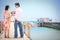 Couples on beach pier