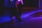 Couples dancing traditional latin argentinian dance milonga in the ballroom, tango salsa bachata kizomba lesson in the red and