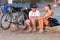 Couples enjoy summer time in kitasilano beach vancouver canada
