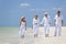 Couples Generations Family Walking Tropical Beach