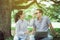 Couples young teen sitting and playing together at park,Romantic and enjoying in moments of happiness time,Happy and smiling