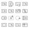 Coupon discount icons set vector illustration. Contains such icon as Voucher, Online coupon, Gift card,  and more. Expanded Stroke