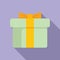 Coupon gift box icon flat vector. Party luxury surprise