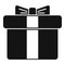 Coupon gift box icon simple vector. Party luxury surprise