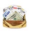 Coupons and Cash in Gold Coin Purse