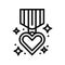 courage heart succes challenge line icon vector illustration