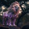 The Courageous Mane, A Story of Strength and Honor with light purple, generative ai