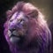 The Courageous Mane, A Story of Strength and Honor with light purple, generative ai