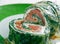 Courgette Herb , Salmon Roulade