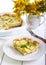 Courgette, herbs and cheese tart
