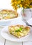 Courgette, herbs and cheese tart