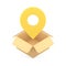 Courier cargo delivery service tracking application order shipment GPS navigation 3d icon vector