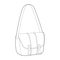 Courier Carryall Messenger Bag. Fashion accessory technical illustration. Vector satchel front 3-4 view for Men, women