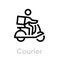 Courier Delivery Bike icon. Editable line vector.